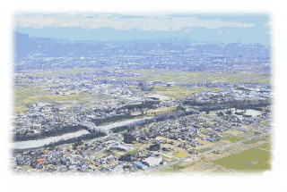 写真：上空から見た玉村町