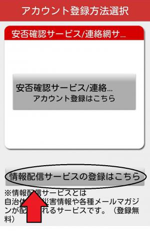 アカウント登録方法選択