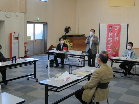 子ども食堂連携会議にて冒頭の挨拶（ふるハートホールにて）