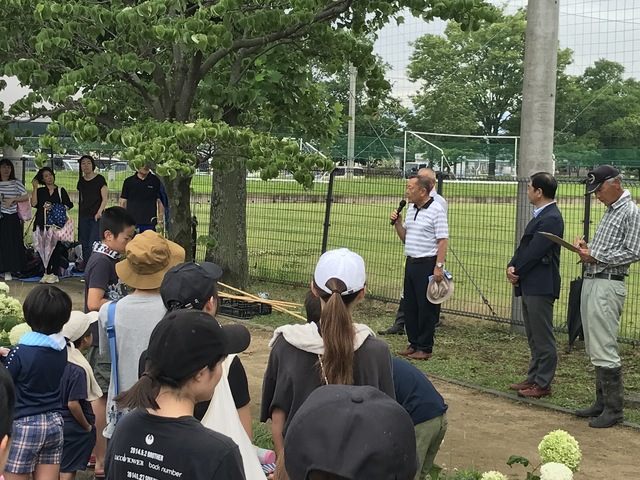 玉村町農業体験クラブ主催の田植え体験教室にて冒頭挨拶