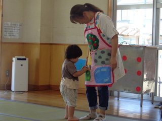 朝のごあいさつをしているところ