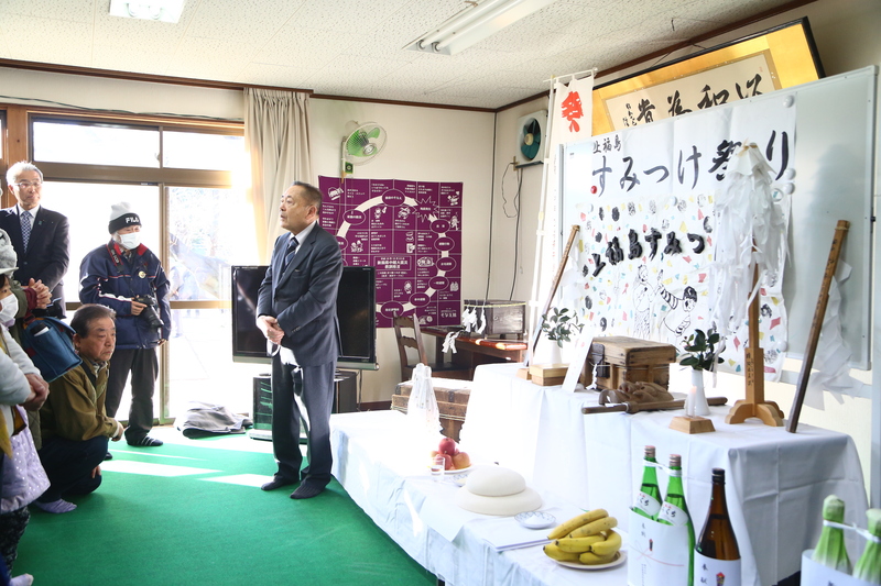 挨拶をする石川町長