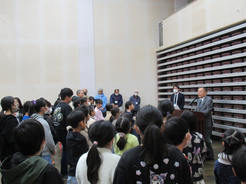 選手への激励の挨拶をする石川町長