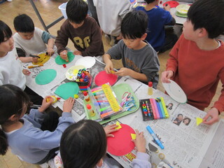 鬼のお面づくり②