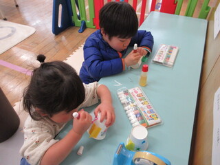 好きな模様を描いているところ