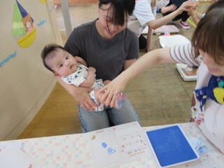 足型をとっているところ