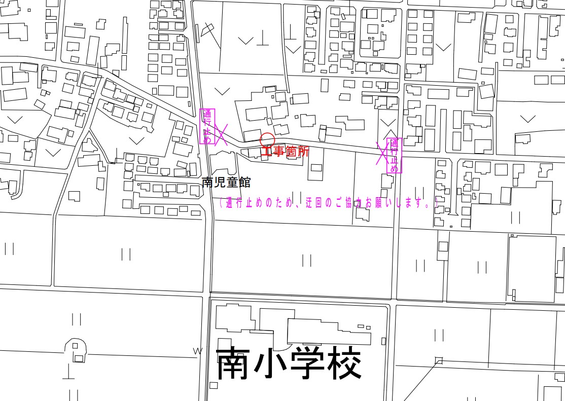 上之手工事箇所図